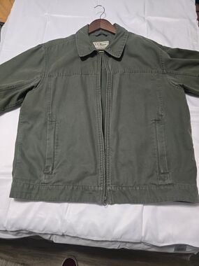 L.L. Bean Olive Green Military Field Zip Jacket